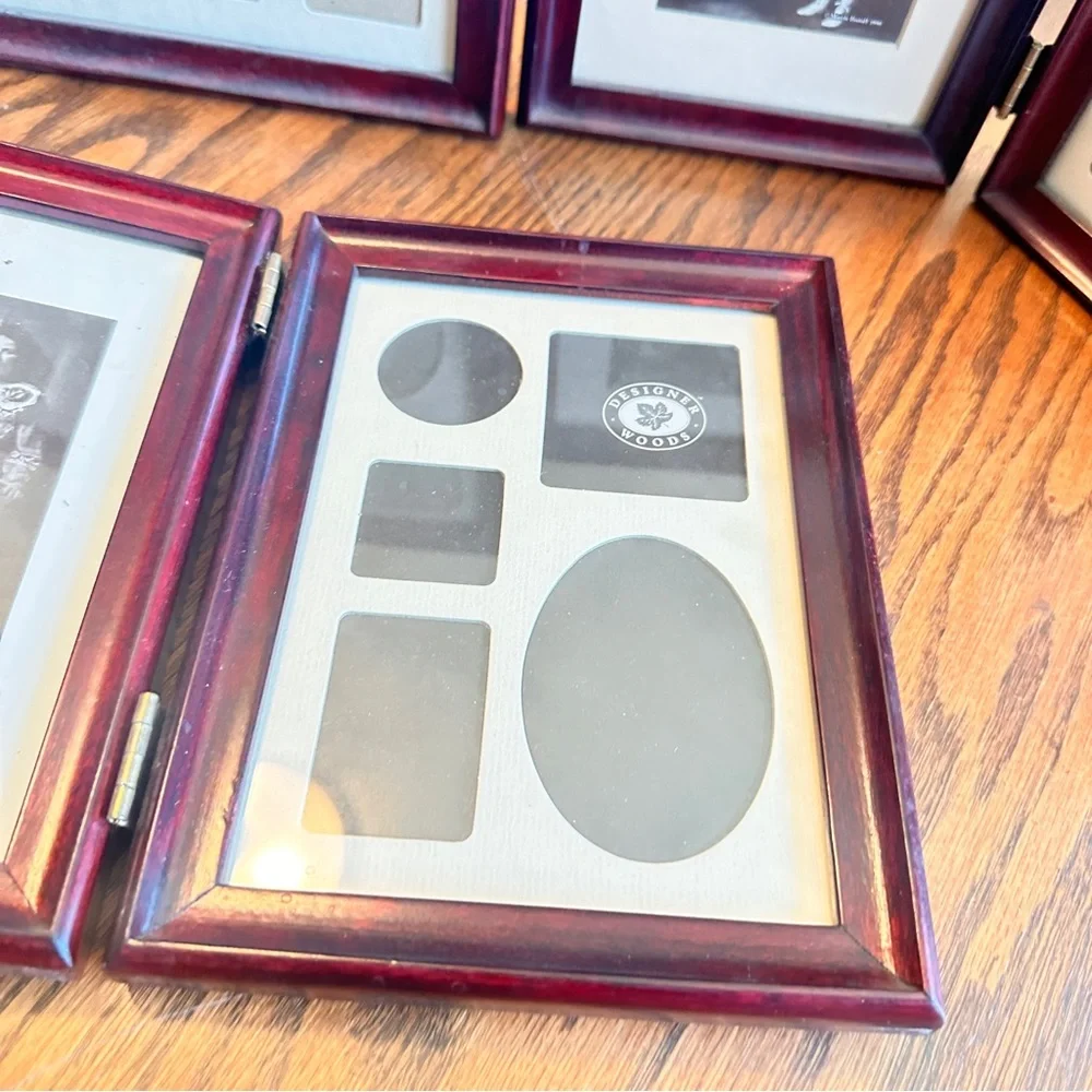 Wooden Folding Photo Frame Set in Deep Mahogany
